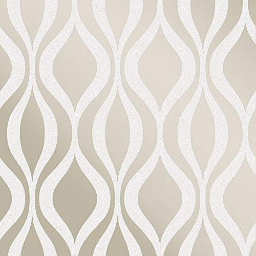 Fine Decor Monaco Geometric Pewter Wallpaper FD42251 - Paste The Wall