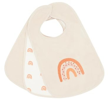 Kindsgard Baby Klettlätzchen 3er-Pack „happaklat“ – Regenbogen Beige – 75% Bio-Baumwolle – weich, pflegeleicht & waschbar – ideal für Babys & Kleinkinder – einfach anzulegen