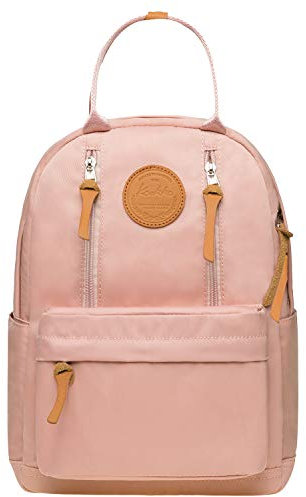 KAUKKO Unisex Schulrucksack mit Laptopfach für 10 Zoll Notebook, Multifunktion Rucksack für Wandern Reisen Camping 13.2 L (Pink JNL-KS06)