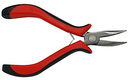 PandaHall 5.11 inch Carbon Steel Bent Nose Pliers Jewelry Pliers for DIY Jewelry Making