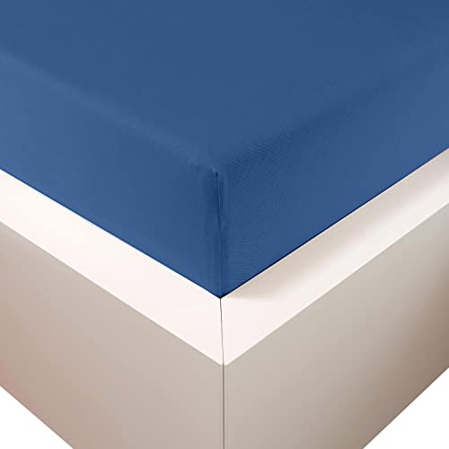 Traumschloss Spannbetttuch »Premium Plus« Mako Baumwolle mit Lyocell & Elasthan | Edel-Jersey | wärmt im Winter & kühlt im Sommer | royal | 90-120x200-220cm