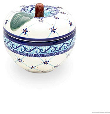 Bunzlauer keramik Apfel-Bräter Bratapfelbräter mit Deckel Ø12,6 cm H11,6 cm Dekor DU28