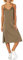 The Drop Ana Vestido de estilo lencero de largo medio y efecto de seda con cuello de pico Mujer, Oliva oscuro, M