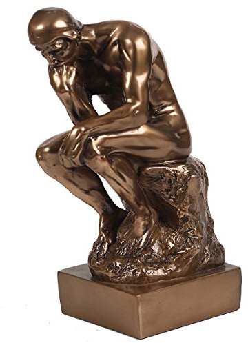 Magicsculp - The Thinker Statue aus hochwertiger Kaltguss-Bronze, 30,5 cm große Sammlerfigur in Museumsqualität, große Dekoration