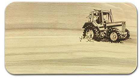 camolo Frühstücksbrettchen Traktor Buche Schneidbrett Vesperbrett Brotzeitbrett mit Gravur Kinderschneidbrett