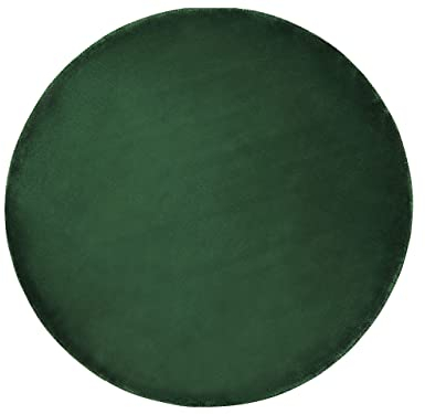 Teppich Viskose grün rund 140 cm einfarbig handgewebt Kurzflor Modern Gesi II