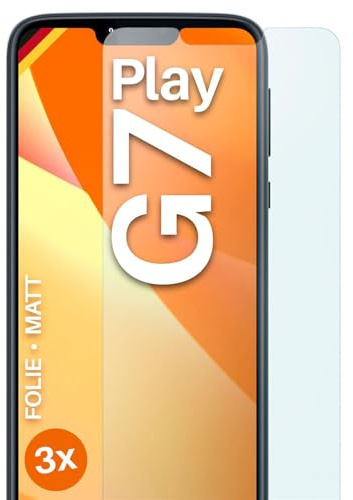 moex FlexProtect matte Schutzfolie für Motorola Moto G7 Play Displayschutz Folie matt gegen Reflexionen, Anti Reflex Handyfolie mit Sonnenschutz, Kompatibel mit jeder Handyhülle, 3 Stück