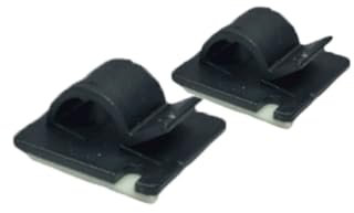 Self Adhesive Black Cable Clips 16mm 25mm 28mm Mounts Wire Conduit Tubing Nylon Sticky Pads (10, 25mm x 25mm Hole: 10.0mm)