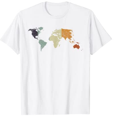 Reisen Landkarte Globus Weltreise Retro Weltkarte T-Shirt