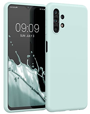 kwmobile Hülle für Samsung Galaxy A13 4G TPU Case - Handyhülle unterstützt kabelloses Laden, Flexible Schutzhülle, gummiertes Cover in Cool Mint