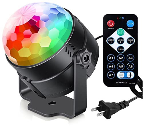 DENZED Luce Notturna A LED, Luce da Discoteca Rotante Attivata dal Suono Luce Colorata LED da Palcoscenico Luce per Proiettore Laser RGB Luce per Feste da DJ per La Casa KTV Bar Natale