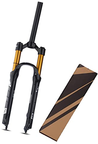 LHHL MTB Gabeln 26 27,5 29 Zoll Mountainbike Federgabel Federweg 100 Mm Luftfedergabel 28,6 Mm Gerades Rohr Manueller Lockout Scheibenbremse QR 9mm (Color : Black+Gold, Size : 29inch)