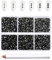 Beadsland 7200 Pcs Flatback Rhinestones for Nails,Black Round Small Crystal Glass Rhinestones Gems for Crafts,Mixed 6 Sizes with Wax Pencil Kit,SS3-SS10,Black