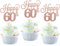 SYKYCTCY 24Pack Happy 60th Cupcake Toppers Glitter Number 60 Sixty Sweet 60 Cupcake Picks 60th Birthday Wedding Anniversary Party Cake Decorations Supplies Rose Gold