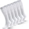 Leedya 6 Paia di Calze Lunghe Filo di Scozia Uomo 100% Made in Italy - Calzini Lunghi 100% Cotone Rimagliato a Mano con Tallone Rinforzato (43-46, 6 Paia Bianco)