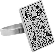LODMLOER Zwölf Konstellationen Tarotkarten Ringe Damen Herren Vintage Astrologie Fingerringe Major Arcana Amulett Ringe Wahrsagen Ringe Schmuck Geschenk Für Freund, Skorpion,10