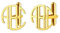 Richsteel Initiale Manschettenknöpfe Persönliche Krawattenklammern mit Initiale Monogramm Rund Gold