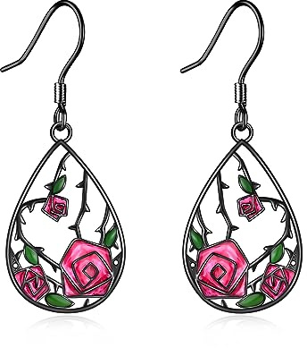 POPLYKE Sonnenblume Hängend Ohrringe Sterling Silber Filigrane Ohrringe Tropfenförmige Schmuck Geschenke für Damen und Mädchen