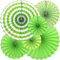 Hocansen 6PCS Hanging Paper Fans Set 8/12/16in Party Decoration Paper Fans Round Pattern Paper Garlands Decoration for Birthday Bridal Wedding Baby Shower Graduation Events(Green/ZS)