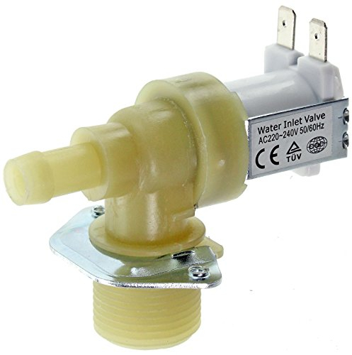 SPARES2GO Électrovanne universelle pour lave-vaisselle - Remplissage d'eau - Entrée unique (1,9 cm BSP, 14 mm, 90°)