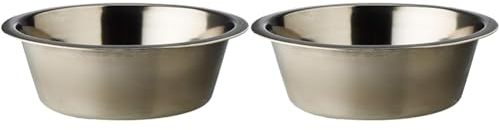 ARQUIVET Gamelle Inoxydable- 1,75 L / 21 cm - Récipient de Nourriture pour Animaux - Plat d'alimentation en céramique pour Chiens et Chats - Bol pour Chiens et Chats (Lot de 2)