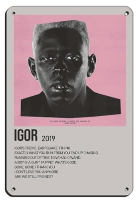 Klassisches Musikposter Igor von Tyler The Creator Sänger, Retro-Poster, Metall-Blechschild, schicke Kunst, Retro, Eisenmalerei, Bar, Menschenhöhle, Café, Familie, Garage, Poster, Wanddekoration, 20 x