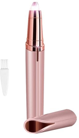luoshaPUCY Epilateur Sourcil, Tondeuse à Sourcils électrique pour Femmes, Epilateur Sourcil Rasoir Electrique Visage avec Lumière LED et Brosse (or rose)