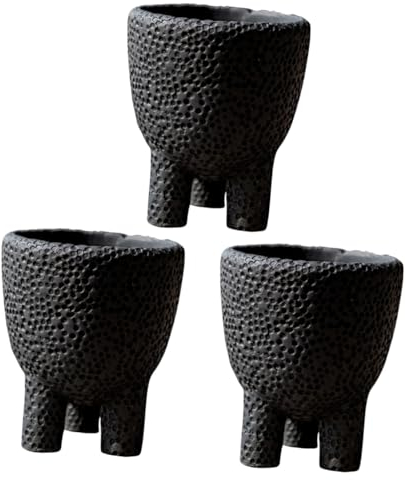 INOOMP 3St Wohnkultur Tripod terassenliege Minimalism blumenkübel Blumenhalter Pflanzer drinnen Stativ Gartentöpfe Dreibein-Pflanztopf Zement Blumenstand Kleiner Blumentopf schmücken