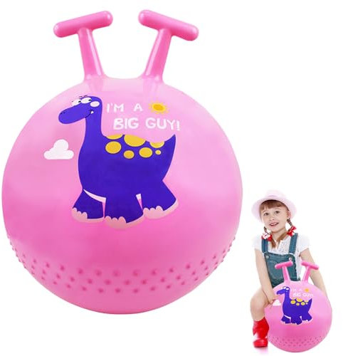 Ballon Sauteur pour Enfants,Gonflable Balle Trémie,Balle Rebondissante Pour Enfants,Sauteur Ballon Rebondissant,Trémie de Rebond,Convient 2 ans et Plus Jouet d'intérieur et Extérieur (Rose)