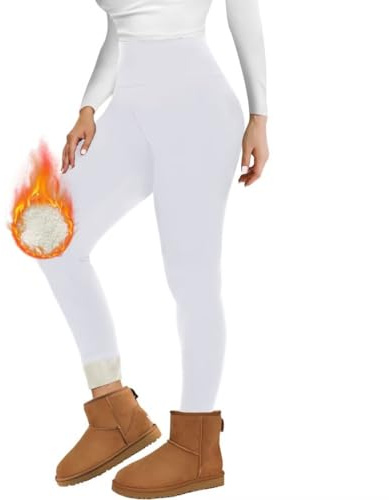 Missluck Thermo Leggings Damen Gefüttert Thermoleggings Verdickte Plüsch | Thermohose Fleece Leggins Warme im Winter, Blickdichte Thermounterwäsche, Weiche Winterleggings, High Waist Strumpfhose Sport