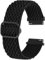 BISONSTRAP Bracelet de Montre en Nylon Extensible, Bandes à Boucle Réglable, Libération Rapide, Bracelet en Nylon Tressé Élastique 18mm, Noir