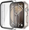Misxi 2-Stück Hartes PC Hülle mit Displayschutz Gehärtetem Glas für Apple Watch Series 9 Series 8 Series 7 45mm, Anti-Drop Kratzfestes Leichtgewicht Cover für iWatch, 1 Sternenlicht + 1 Transparent
