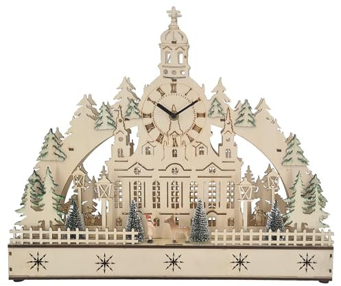 abc HOME | Schwibbogen | 14 LEDs | Uhr | batteriebetrieben