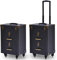 Makeup Trolley,Rolling Makeup Train Case, Beauty Manicurist Trolley Cosmetic Case, Nail Art Embroidery Trolley Box, Aluminum Roller Barber Toolbox(Black-a,36x23x57cm)