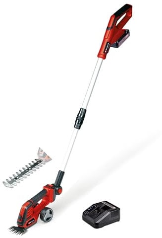 Einhell Tagliasiepi e tosaerba a batteria GE-CG 18/100 Li T Kit Power X-Change (18 V, manico telescopico, lama tosaerba 100 mm, lama da arbusti 200 mm, incl. Batt. 2,5 Ah + caricabatterie)