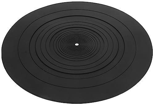 BESPORTBLE Black Silicone Turntable Mat 295mm Diameter Anti-static Vinyl Record Protective Pad for Home Record Player Slip-resistant Cushion