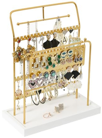 LXAIZHM Schmuckständer, Schmuckhalter Gold, für Halsketten, Ohrringe, Armbänder, Ringe Aufbewahrung