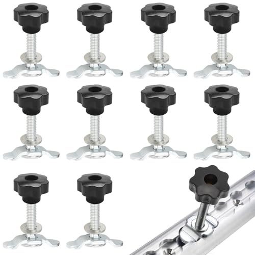 Forbabe 10 Stück Airlineschiene Zubehör, M8x60mm Schraubfitting | Airlineschiene Fitting Fixierungsbereich 0-50 mm, laden 500kg / daN (M8x60MM)