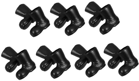 Mikinona 7 Paare Miniatur Weihnachtsmann Stiefel Modell Kunststoff Mini Schuhe Puppenhaus Deko Nikolausstiefel Weihnachtsdeko Zubehör für DIY und Kleine Wohnung