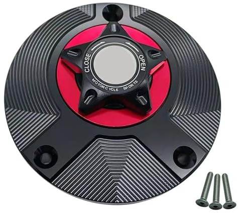 Tankdeckel für Autos Passend für Yamaha YZF-R1 YZF-R3 YZF-R6 MT01 MT07 Motorrad-Schnellöffnungs-Leichtbau-modifizierter Tankdeckel Tankdeckel(Black Red)