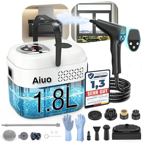 Neu: 17-in-1 Handdampfreiniger 1.8L, US-HSD-Technologie – 120°C Hochtemperatur-Sterilisation, Graphen-Heiztechnologie – Aufheizzeit 8S, Dampfreinigungslänge 4m, für Küche, Bad, Auto & Zuhause.