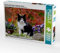 CALVENDO Puzzle Schwarz-weiße Katze im blühenden Garten 2000 Teile Puzzle quer | 2000 Teile Lege-Größe 90 x 67 cm Foto-Puzzle für glückliche Stunden
