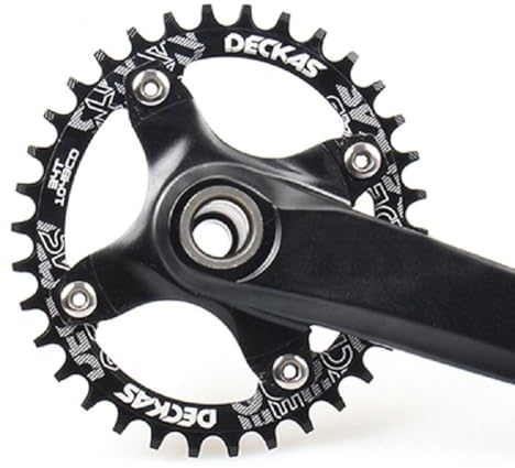 HemeraPhit Corona Singola per Mountain Bike in Alluminio, Diametro Bulloni 104 mm,Nero,34T