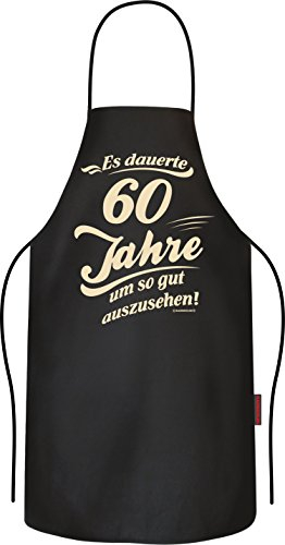 RAHMENLOS Das Geschenk für den Mann zum 60. Geburtstag - Grillschürze Kochschürze Küchenschürze aus reiner Baumwolle - Es dauerte 60 Jahre um so gut auszusehen