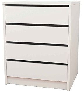 HOGAR24 Cajonera 4 cajones, Color Blanco, 62 cm x 50 cm x 44 cm