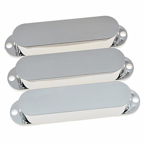 Dopro Lot de 3 couvertures de micro de guitare ST Strat scellées en plastique chromé pour Stratocaster