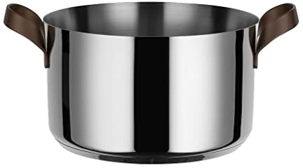 Alessi Edo Casseruola a Due, Manici in Acciaio Inossidabile 18/10 con Rivestimento in PVD, Marrone