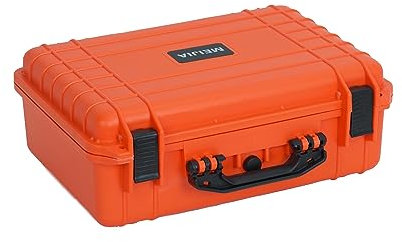MEIJIA All Weather Portable IP67 Waterproof Protective Case, Hard Camera Case with Customizable Foam, Perfectly Protection of Camera, Drones, Pistols, Equipments, 18.5 x14.06x6.93inches (Orange)