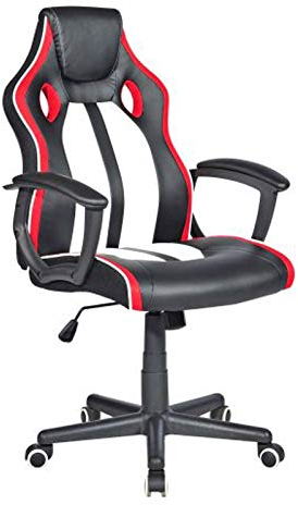 HTI-Line Chefsessel Monza Bürostuhl Drehstuhl Schreibtischstuhl Racing Optik Rot