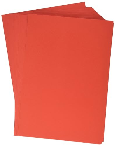 kangaro - Tonpapier Rot DIN A4-160g/m² FSC mix – 50 pack - Briefpapier Bastelpapier DIY, K-0039-075, 29.7x21x1